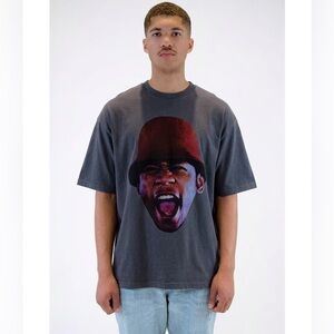 Limited Edition Cross Colours x LL Cool J x Rock The Bells tee in Charcoal Sz M